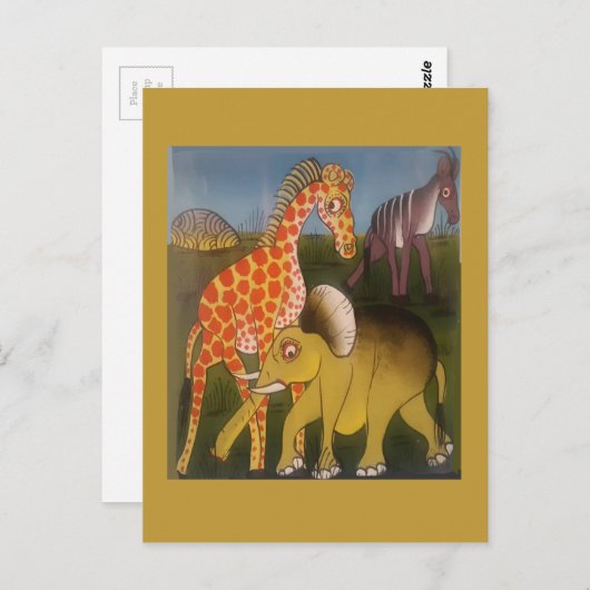 Carte Postale Trio d'art africain (Devant / Derrière)