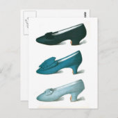 Carte Postale Trio de chaussures bleues (Devant / Derrière)