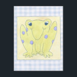 Carte Postale Trio de grenouille sur le tissu de guingan<br><div class="desc">Un trio heureux des grenouilles sont les sujets de ce travail de tissu de guingan par Megan Meagher. Observez, des insectes, ces grenouilles sont sur la chasse. Commandez votre copie de ce morceau extraordinaire aujourd'hui !</div>