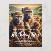 Carte Postale Trio de singes folâtrant (Devant)