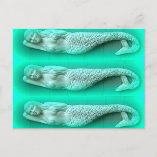 Carte Postale trio de sirène verte