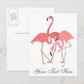Carte Postale Trio Flamant rose rose (Devant / Derrière)
