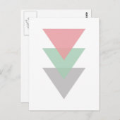 Carte Postale Trio Minimal De Triangles De Couleur Pastel (Devant / Derrière)