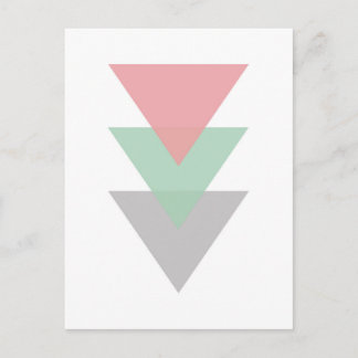 Carte Postale Trio Minimal De Triangles De Couleur Pastel