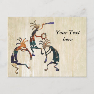 Carte Postale Trio musicien KOKOPELLI + vos idées