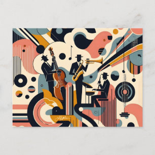 Carte Postale Trio Psychedelique de l'Ère du Jazz du Milieu du S