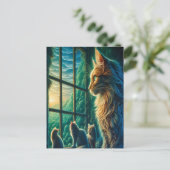 Carte Postale Trio Whiskered à Window (Debout devant)