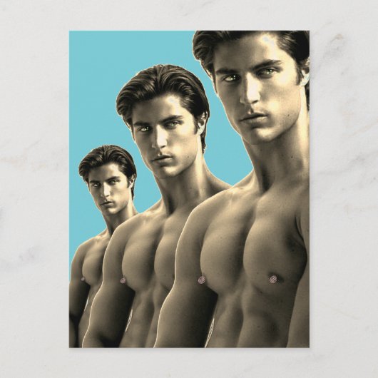 Carte Postale Triple Hunks (Devant)