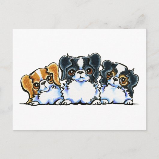 Carte Postale Triple Japanese Chin (Devant)