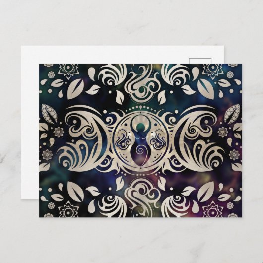 Carte Postale Triple Lune déesse Lune violet #1 (Devant / Derrière)