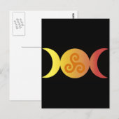 Carte Postale triple lune un triskell noir (Devant / Derrière)