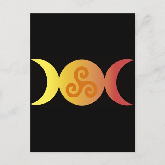 Carte Postale triple lune un triskell noir (Devant)