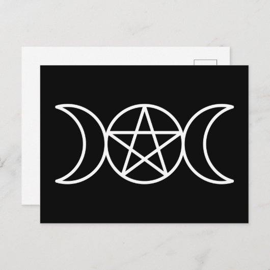Carte postale Triple Moon Goddess Pentacle (Devant / Derrière)