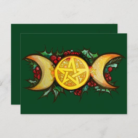 Carte Postale Triple Moon Holly Yule Art (Devant / Derrière)
