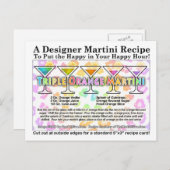 Carte Postale Triple Orange Martini Recette (Devant / Derrière)