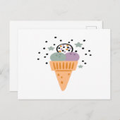 Carte Postale Triple Scoop Rainbow Ice Cream (Devant / Derrière)