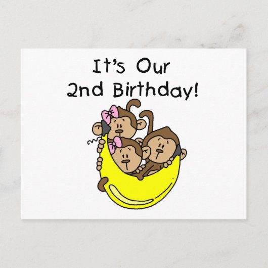 Carte Postale Triplets 2e - Deux filles et un garçon (Devant)