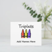 Carte Postale Triplets (Crayons) (Debout devant)