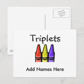 Carte Postale Triplets (Crayons) (Devant / Derrière)