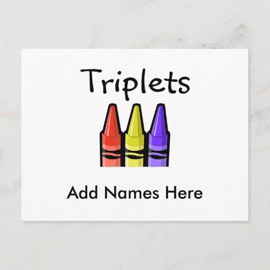 Carte Postale Triplets (Crayons) (Devant)