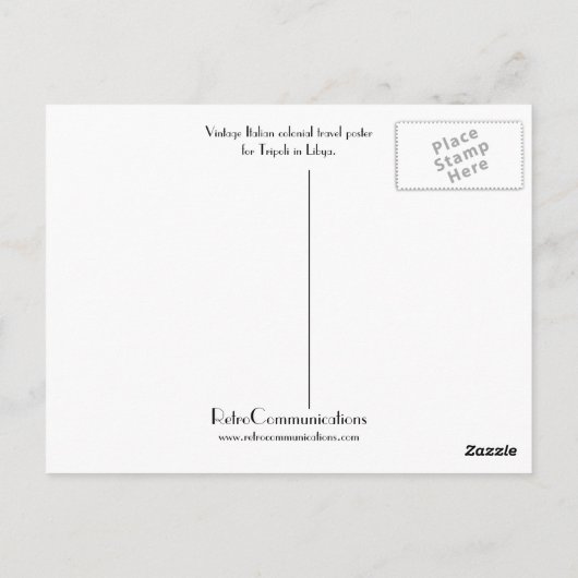 Carte Postale Tripoli - Libia (Libye) (Dos)