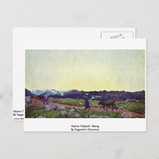 Carte Postale Triptyque alpin : Être Par Segantini Giovanni (Devant / Derrière)