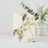 Carte Postale Triptyque de branche feuille aquarelle (Debout devant)