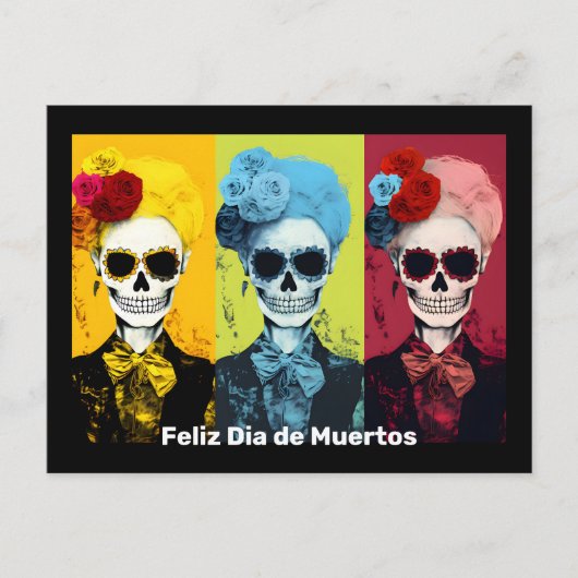 Carte Postale Triptyque de Dia de Muertos Calavera Catrina (Devant)