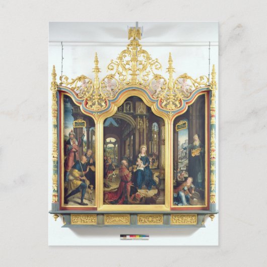 Carte Postale Triptyque de l'Adoration du Christ Infant (Devant)