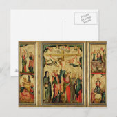 Carte Postale Triptyque représentant la Crucifixion du Christ (Devant / Derrière)