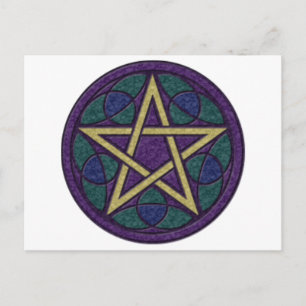 Carte Postale Triquetra Pentacle Violet