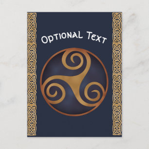Carte Postale Triskelion celtique (bleu) personnalisé