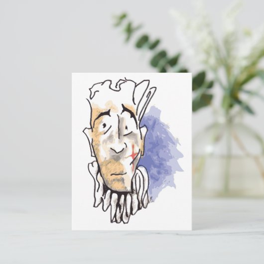 Carte postale triste clown (Debout devant)