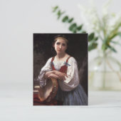 Carte Postale Triste fille avec le tambourin (Debout devant)