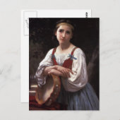 Carte Postale Triste fille avec le tambourin (Devant / Derrière)