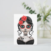 Carte Postale Triste journée de la fille morte en blanc (Debout devant)