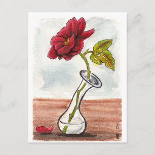 Carte postale triste Little Rose