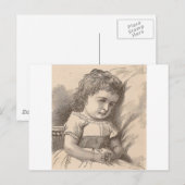 Carte Postale Triste petite fille (Devant / Derrière)