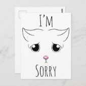 Carte Postale Triste visage de chat : Je suis désolé (Devant / Derrière)