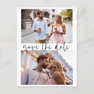 Carte Postale Trois 3 Photo Minimaliste Écriture Save The Date