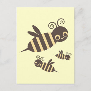 Carte Postale Trois abeilles buzzines