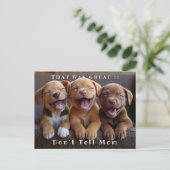 Carte Postale Trois adorables chiots drôles riant (Debout devant)
