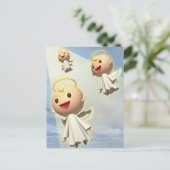 Carte Postale Trois Anges, CG, 3D, Illustration, Basse Angle (Debout devant)