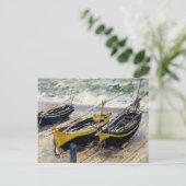 Carte Postale Trois bateaux de pêche par Monet (Debout devant)