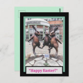 Carte postale Trois Bunnies de Pâques (Devant / Derrière)