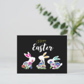 Carte Postale Trois Bunnies Pâques en Folklore Blanc (Debout devant)