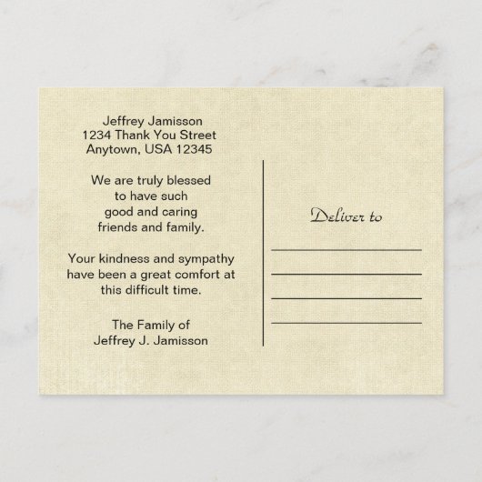 Carte postale Trois Canots rouges Merci noir (Dos)