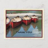 Carte postale Trois Canots rouges Merci noir (Devant)