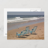 Carte postale Trois chaises de plage (Devant / Derrière)