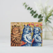 Carte Postale Trois chats chantent. Gouache par Louis Wain, 1925 (Debout devant)